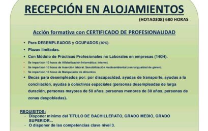 CURSO RECEPCIÓN EN ALOJAMIENTOS