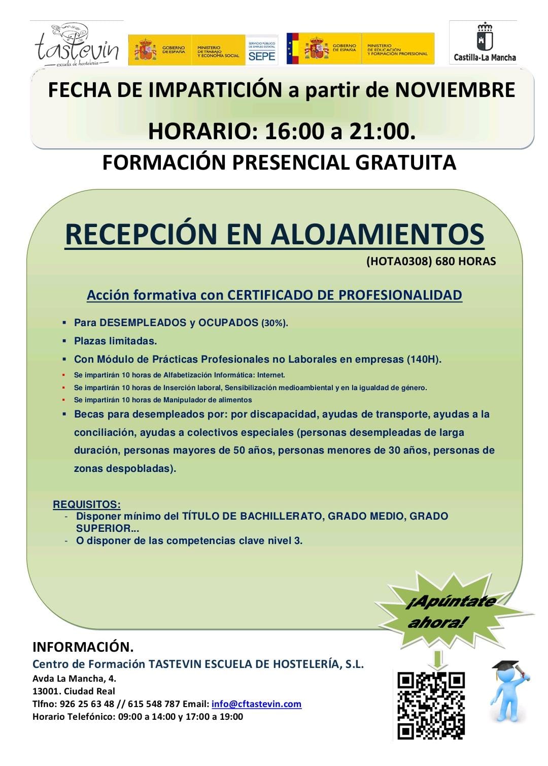 CURSO RECEPCIÓN EN ALOJAMIENTOS